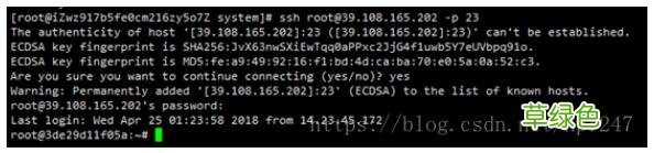 Linux系统安装docker并用ssh登录docker容器的操作方法