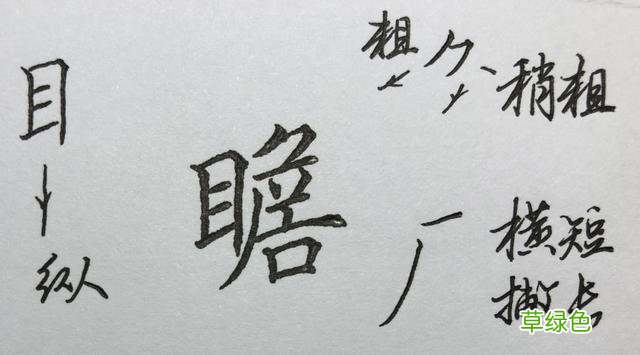 束、眺、矜、带、瞻……这些楷书字，助你有效衔接行书 瞻什么字
