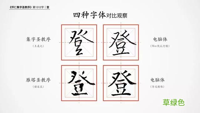 登｜硬笔练习书圣王羲之的基础行书《圣教序》｜每日精进 1312 登字怎么写