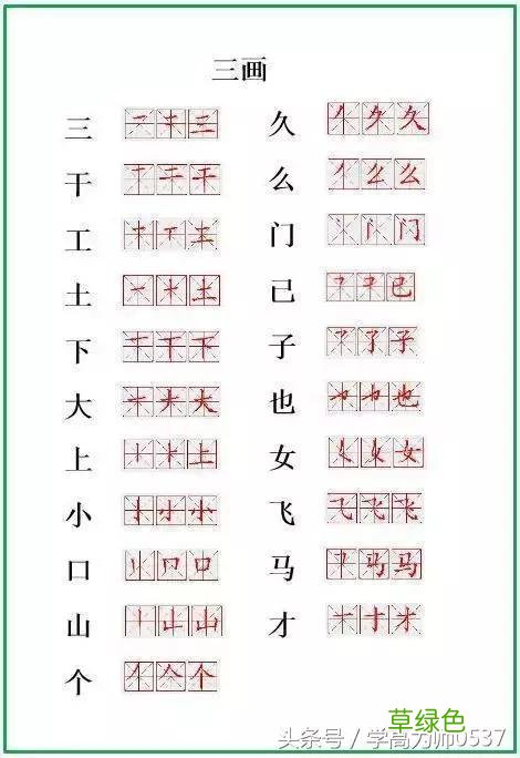 小学“生字”笔顺表！掌握了这些，也就基本掌握了笔顺规律 生字笔顺怎么写