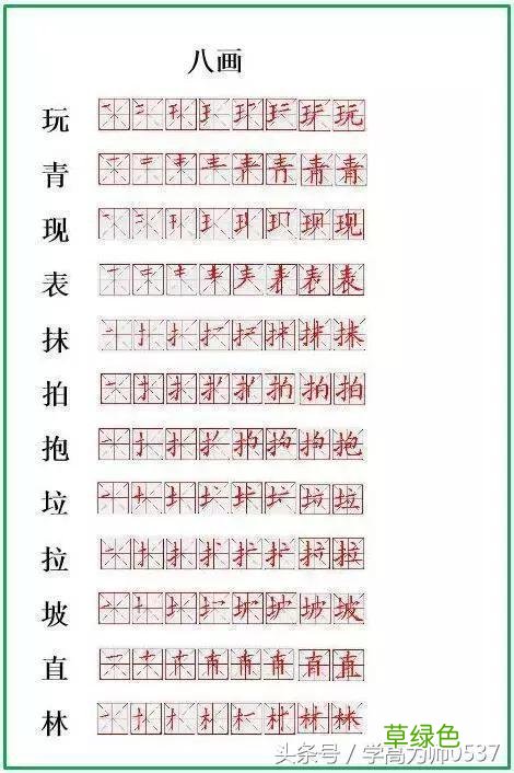 小学“生字”笔顺表！掌握了这些，也就基本掌握了笔顺规律 生字笔顺怎么写