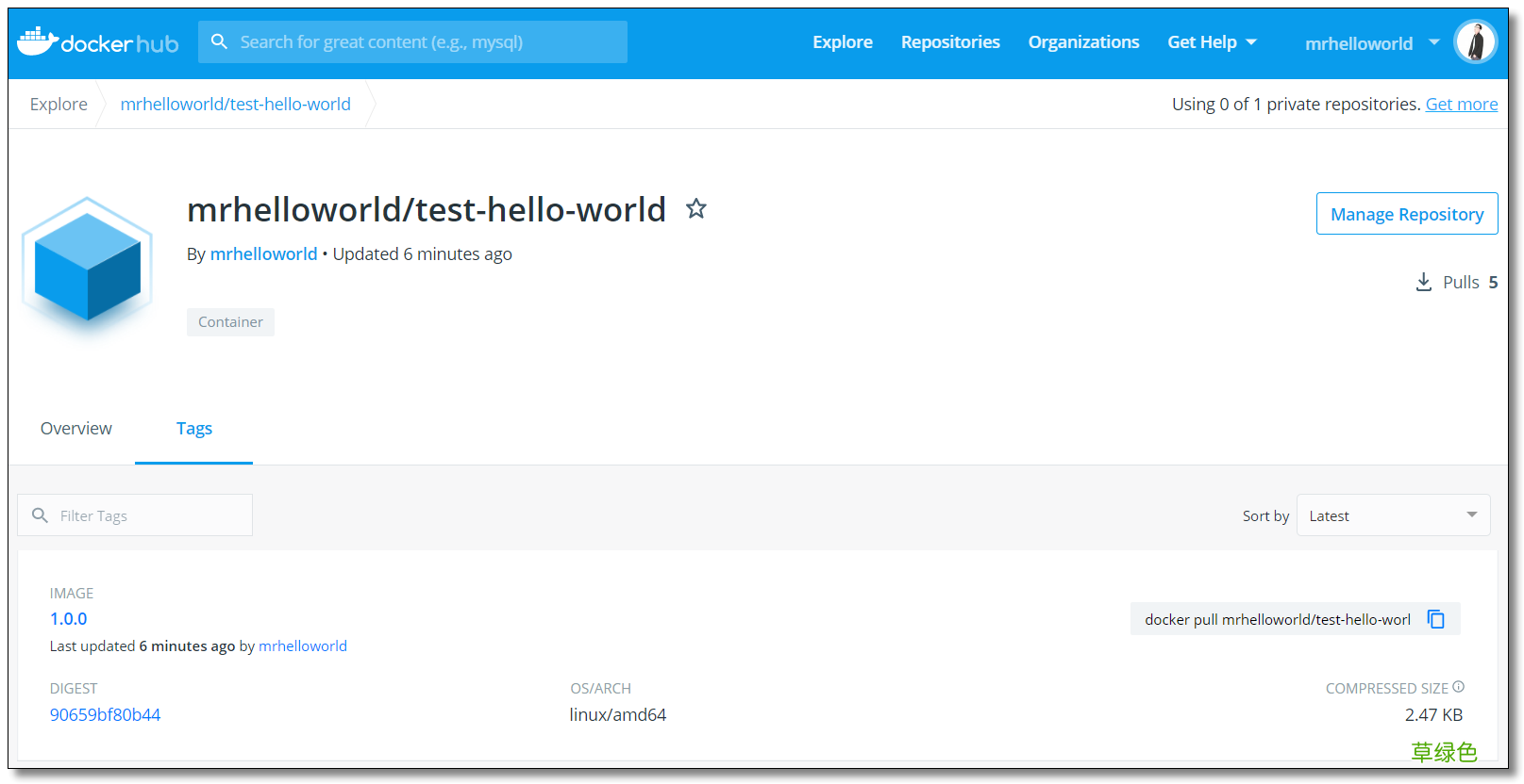 DockerHub 镜像仓库的使用详解