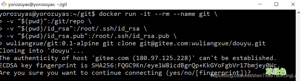 使用Docker构建一个Git镜像使用clone仓库