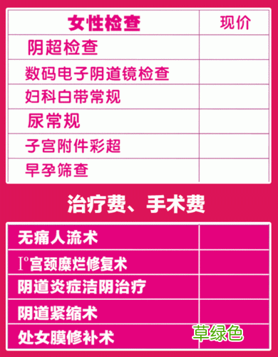 女性检查妇科哪些项目多少钱 妇科检查项目