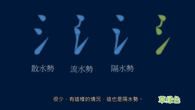 竖排：散水、流水和隔水和横排：开三点、顾盼、连波等笔势用法 廖的笔顺怎么写