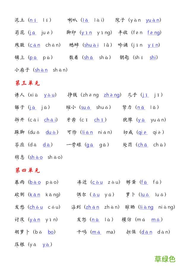三年级上语文期中专项复习，有练习、有梳理，考100分就靠这了 擎拼音怎么拼