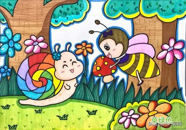 资深美术教师收集6—12岁马克笔儿童画50幅，家长记得收藏转发 六笔有什么字