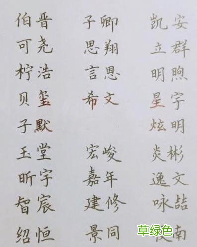 上百个手写宝宝吉祥名字，宝宝起名用它幸运一生！ 名字带基