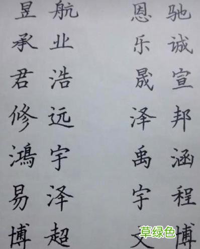 上百个手写宝宝吉祥名字，宝宝起名用它幸运一生！ 名字带基