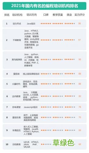 编程机构 编程培训机构排名前十