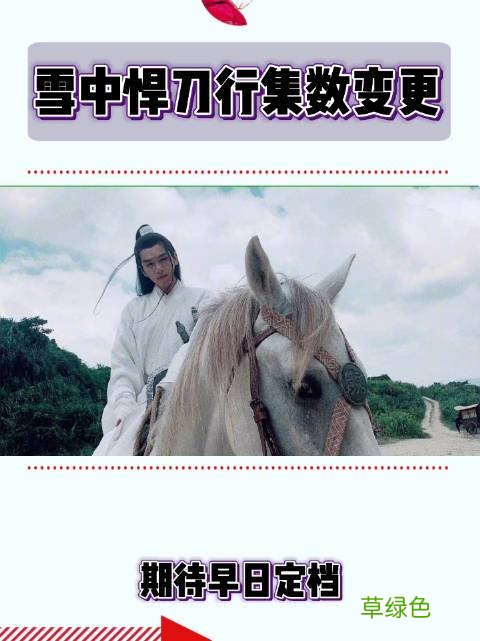 雪中悍刀行电视剧改名了吗