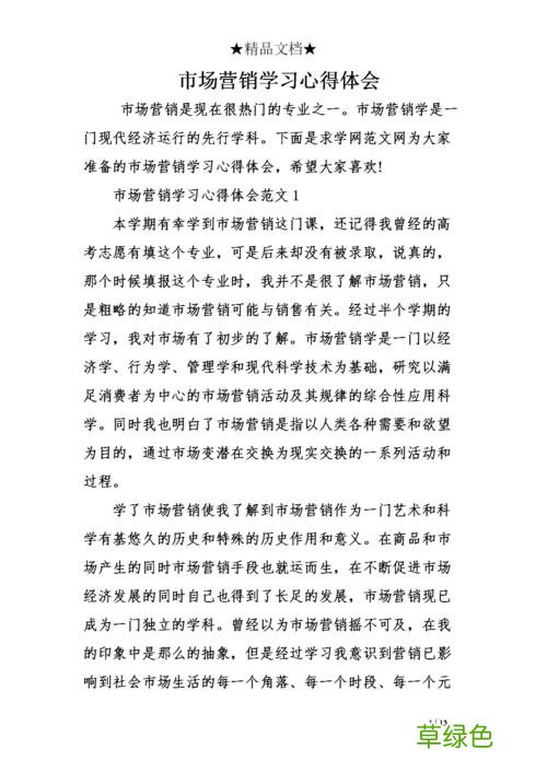 学习市场营销的心得